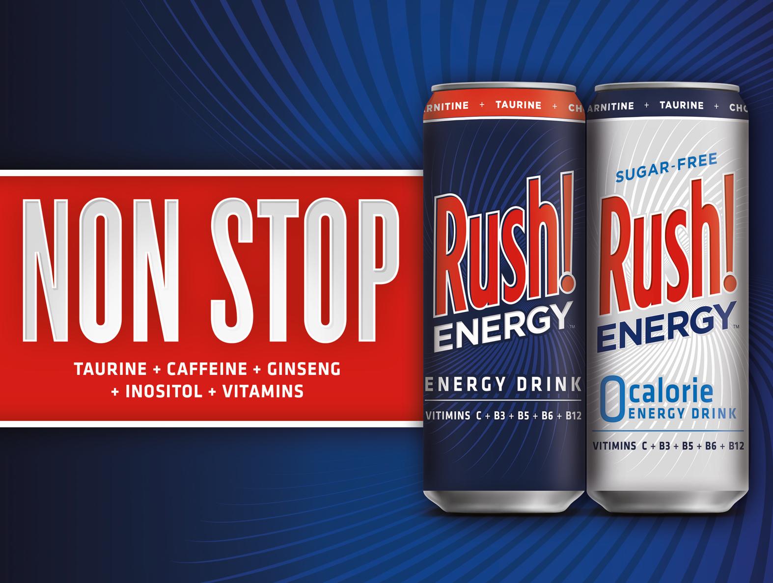 Rush! Energy Boissons énergisantes relevez de nouveaux défis